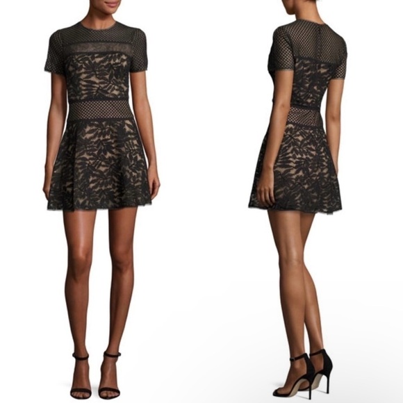 NWOT BCBGMAXAZRIA Eleanor Short-Sleeve A-Line Lace
Dress Black 0 - Picture 4 of 13